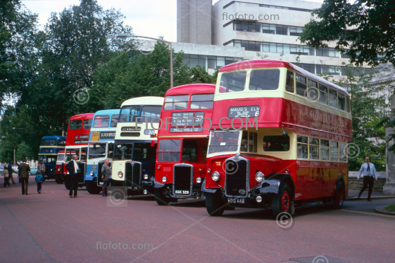 Vintage public transport buses, Cardiff, South Wales